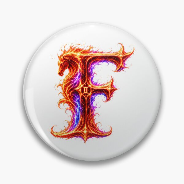 Item preview, Emberhoof Horse-Gemini Flame Letter F designed and sold by BlissBlvdShop.