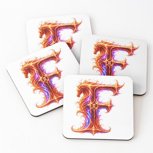 Item preview, Emberhoof Horse-Gemini Flame Letter F designed and sold by BlissBlvdShop.