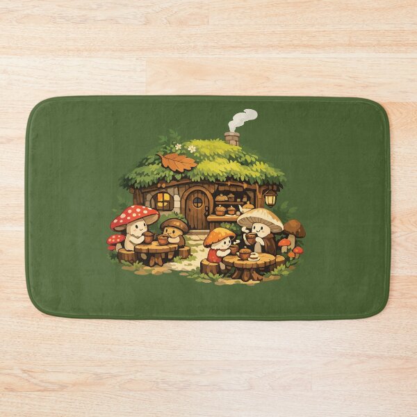 Item preview, Cozy Mushroom Cottage Café Cute Forest Friends designed and sold by SimplePoDesign.