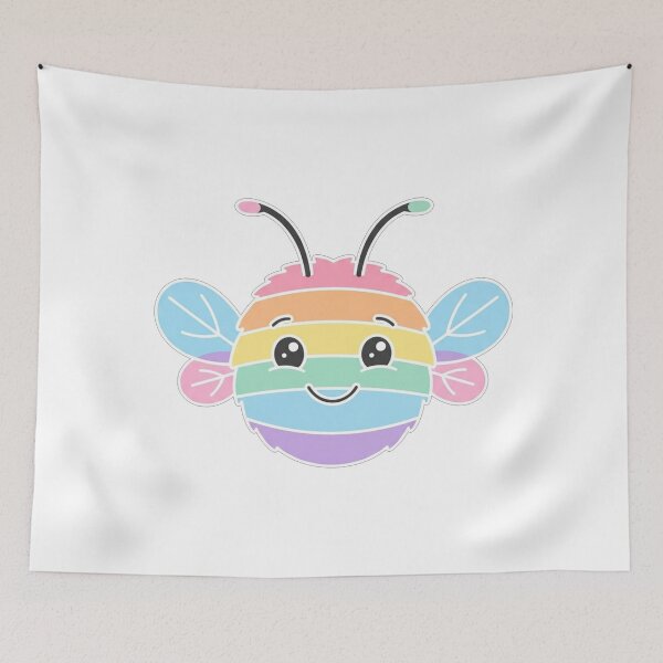 Item preview, Cute Pastel Rainbow Bee Kawaii Character designed and sold by Owcomm.
