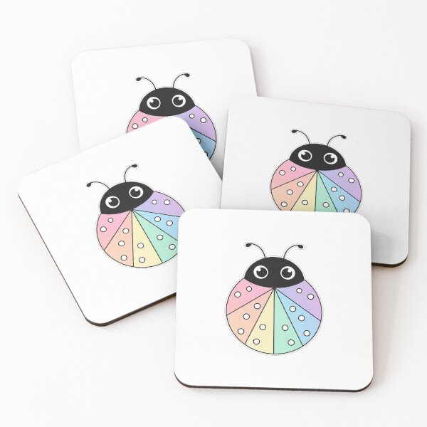 Item preview, Cute Pastel Rainbow Ladybug Kawaii Illustration designed and sold by Owcomm.