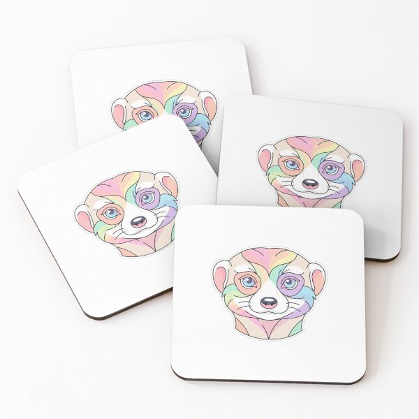 Item preview, Colorful Pastel Ferret Face Portrait designed and sold by Owcomm.