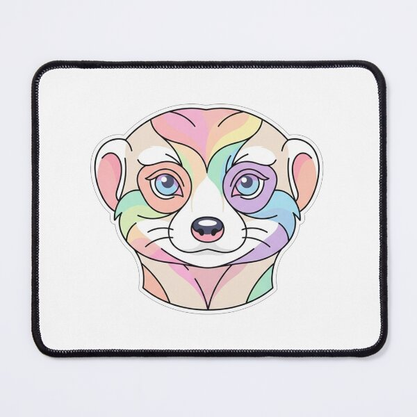Item preview, Colorful Pastel Ferret Face Portrait designed and sold by Owcomm.