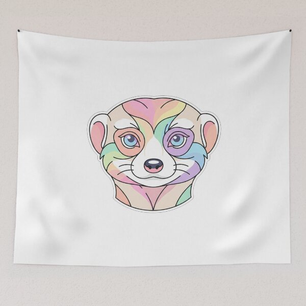 Item preview, Colorful Pastel Ferret Face Portrait designed and sold by Owcomm.