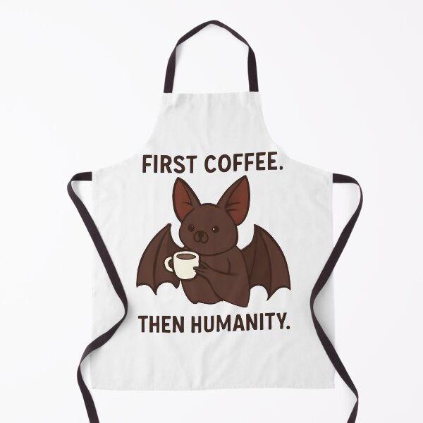 Item preview, First Coffee, Then Humanity – Cute Coffee Bat | Funny Coffee Lover Halloween Design designed and sold by KAM-KAM-STORE.