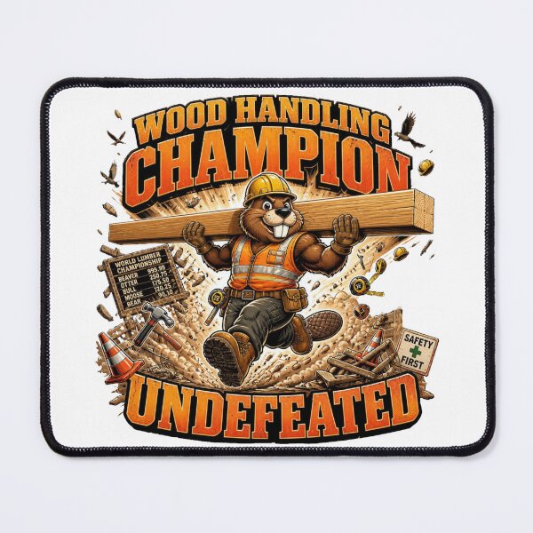 Item preview, Wood Handling Champion Funny Beaver Comic T-Shirt designed and sold by Cavalier-org.