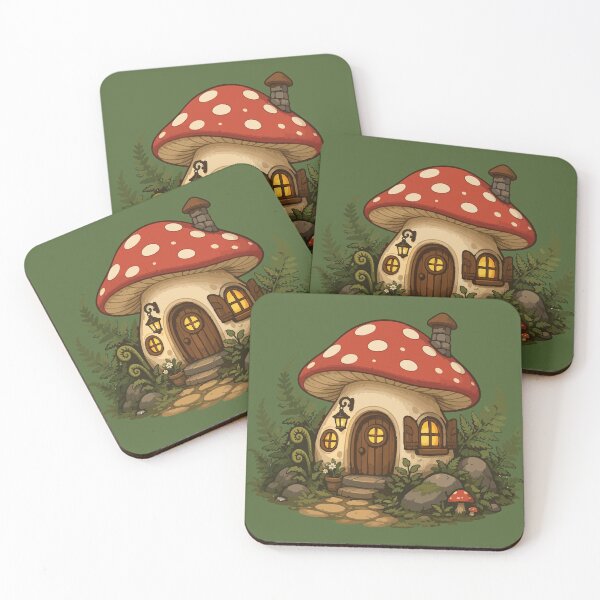 Item preview, Cozy Mushroom House Cottagecore Fantasy Forest designed and sold by SimplePoDesign.
