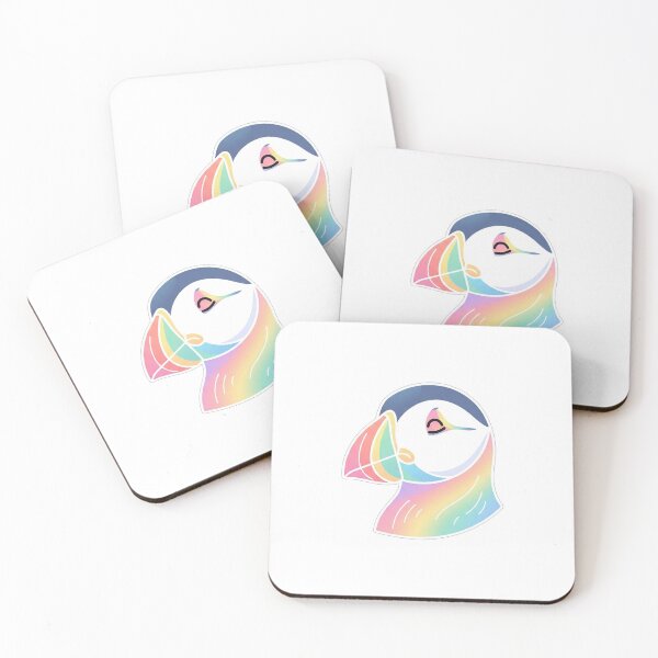 Item preview, Colorful Rainbow Puffin Bird Minimalist Portrait designed and sold by Owcomm.