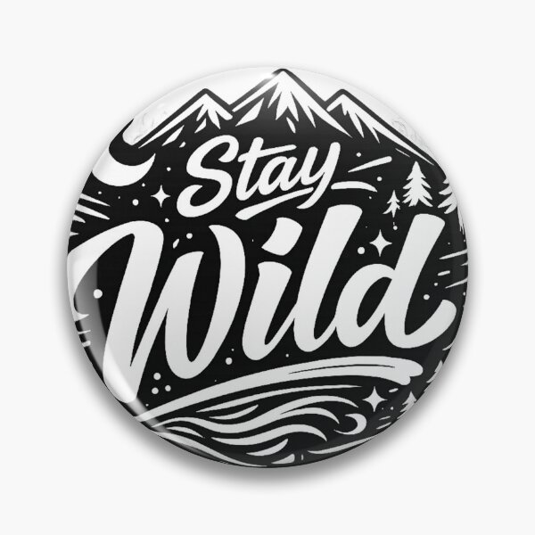 Item preview, Stay Wild Mountain Adventure White Line Art T-Shirt Design designed and sold by SketchPalet.