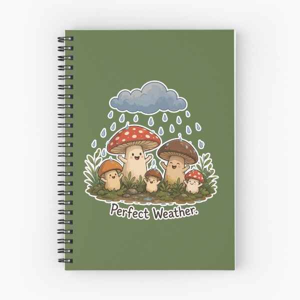 Item preview, Perfect Weather Cute Happy Mushrooms Rain Lover designed and sold by SimplePoDesign.