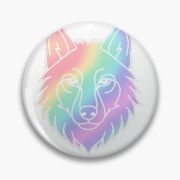 Item preview, Rainbow Wolf Minimalist Line Art Portrait designed and sold by Owcomm.