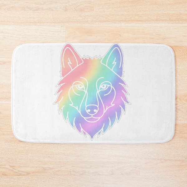 Item preview, Rainbow Wolf Minimalist Line Art Portrait designed and sold by Owcomm.