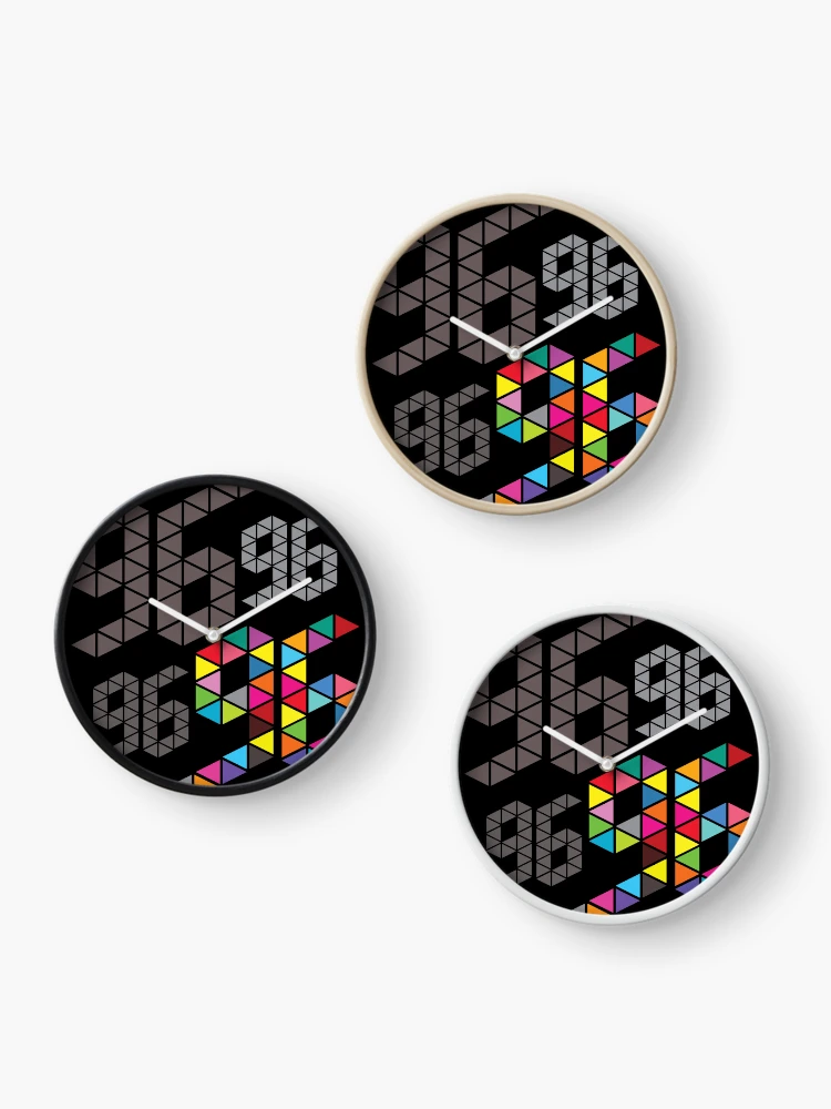 Thumbnail 3 of 4, Clock, Geometric Triangle Pattern Composition designed and sold by PowerAntShop.