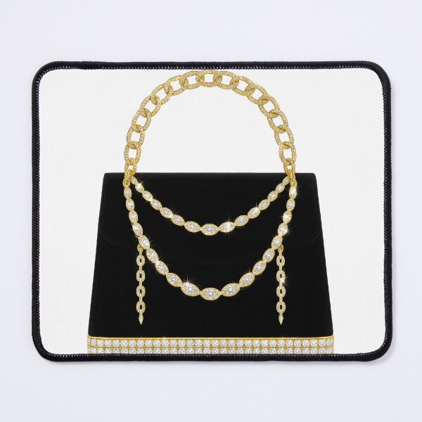 Item preview, Luxurious Black Velvet Diamond and Gold Chain Handbag designed and sold by Trans4med.