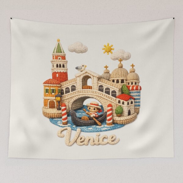 Item preview, Cute Knitted Venice Landmark | Handmade Yarn City Travel Souvenir designed and sold by Moons Studio.
