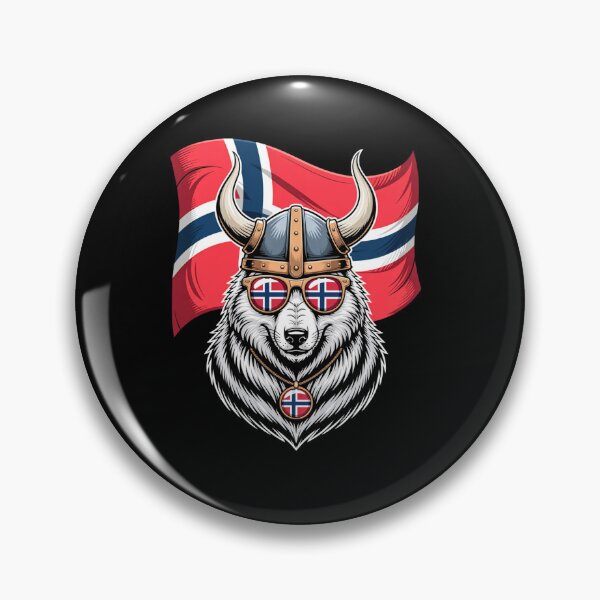 Item preview, Norway Flag Norge Fan Cool White Dog Norwegian Pride designed and sold by ZACK ART.