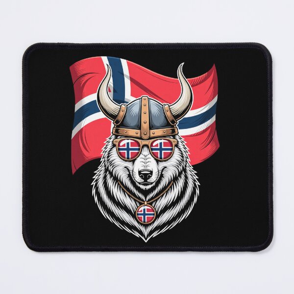 Item preview, Norway Flag Norge Fan Cool White Dog Norwegian Pride designed and sold by ZACK ART.