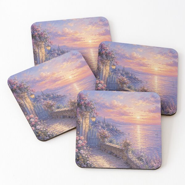 Item preview, Mediterranean Coastal Sunset Painting designed and sold by 0606PM.