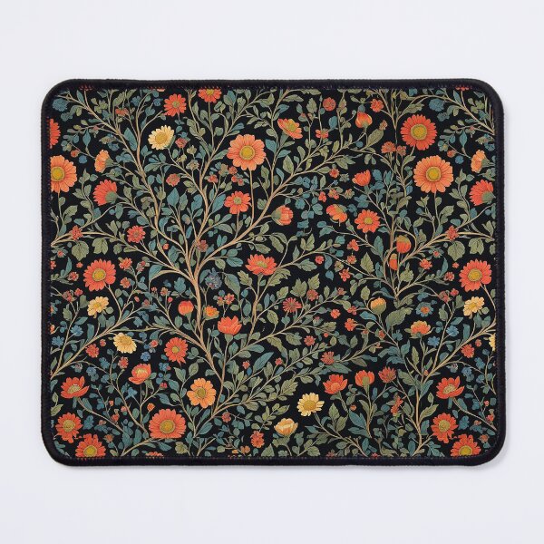 Item preview, Trail of Flowers on Black designed and sold by The Painted Lamb.
