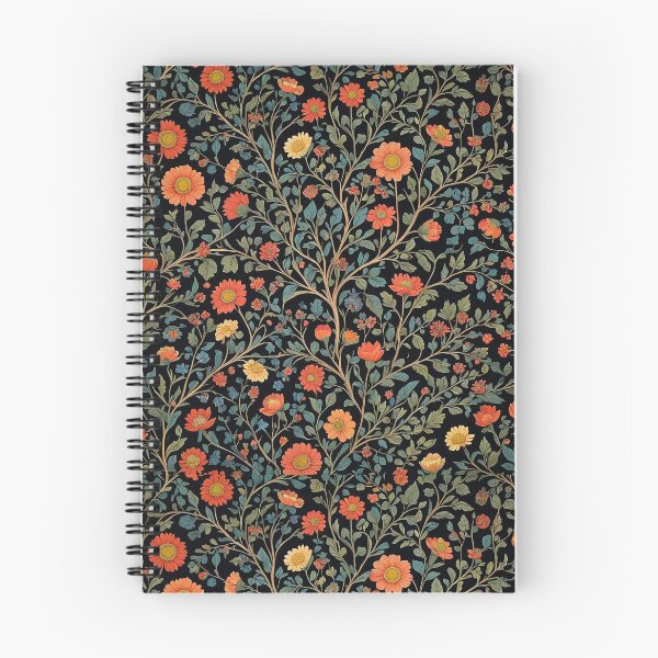 Item preview, Trail of Flowers on Black designed and sold by The Painted Lamb.