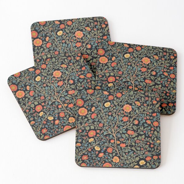 Item preview, Trail of Flowers on Black designed and sold by The Painted Lamb.