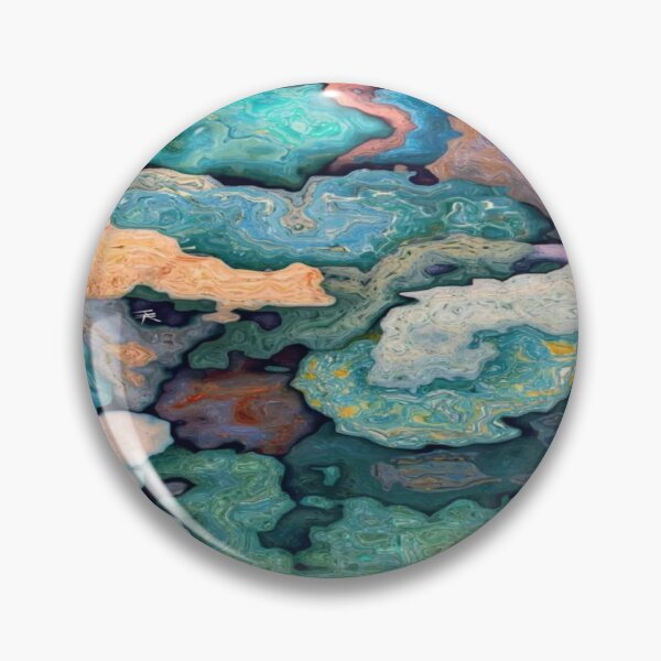 Item preview, Fluid Abstract Ocean - Liquid Marbling in Pastel and Turquoise Colors designed and sold by RAYBIL.