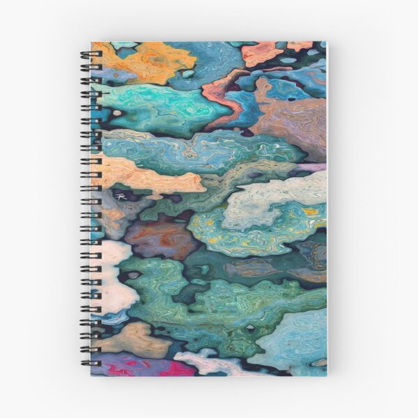 Item preview, Fluid Abstract Ocean - Liquid Marbling in Pastel and Turquoise Colors designed and sold by RAYBIL.