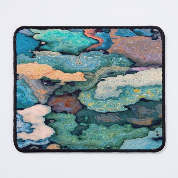 Item preview, Fluid Abstract Ocean - Liquid Marbling in Pastel and Turquoise Colors designed and sold by RAYBIL.