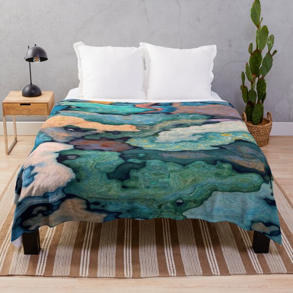 Item preview, Fluid Abstract Ocean - Liquid Marbling in Pastel and Turquoise Colors designed and sold by RAYBIL.