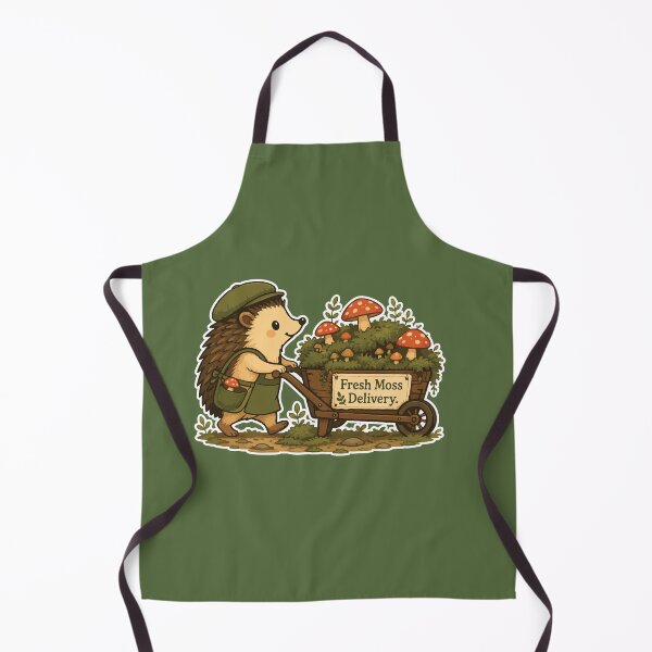 Item preview, Fresh Moss Delivery Cute Hedgehog Mushroom designed and sold by SimplePoDesign.