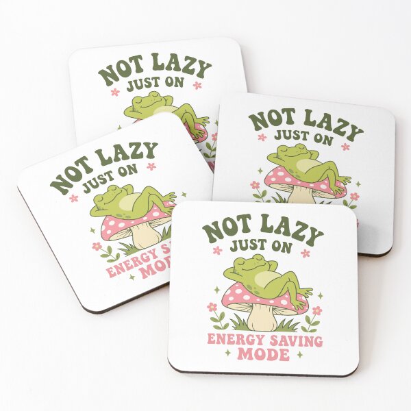 Item preview, Not Lazy, Just on Energy Saving Mode | Cute Frog on Mushroom designed and sold by pixiedustpaint.