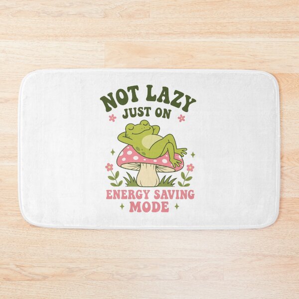 Item preview, Not Lazy, Just on Energy Saving Mode | Cute Frog on Mushroom designed and sold by pixiedustpaint.