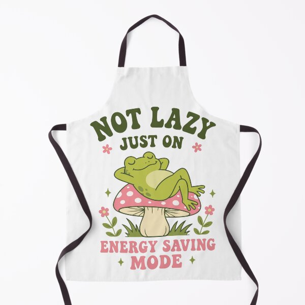 Item preview, Not Lazy, Just on Energy Saving Mode | Cute Frog on Mushroom designed and sold by pixiedustpaint.