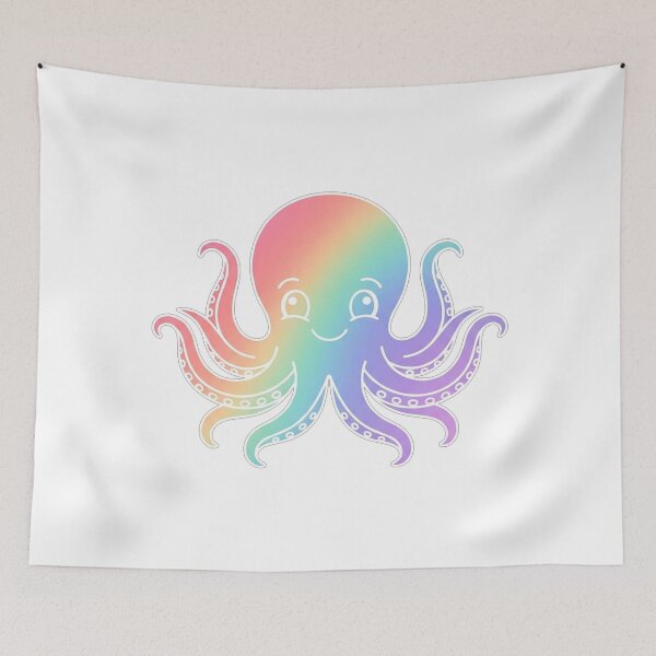 Item preview, Cute Rainbow Gradient Baby Octopus Illustration designed and sold by Owcomm.