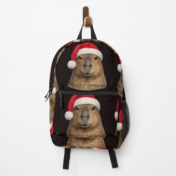 Item preview, Cute Capybara Wearing Santa Hat Portrait designed and sold by BagFactoryUK.