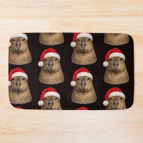 Item preview, Cute Capybara Wearing Santa Hat Portrait designed and sold by BagFactoryUK.