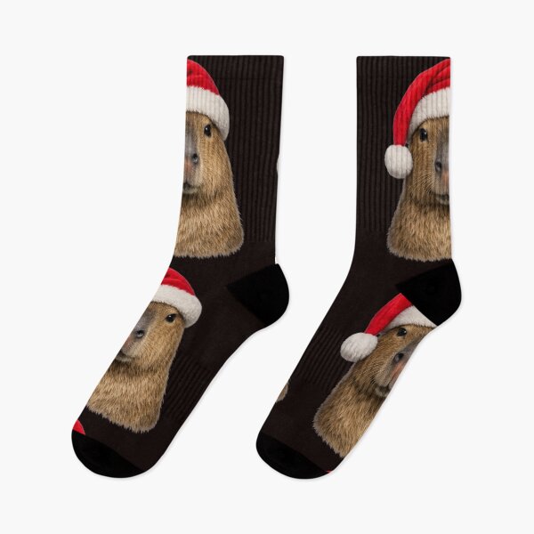 Item preview, Cute Capybara Wearing Santa Hat Portrait designed and sold by BagFactoryUK.