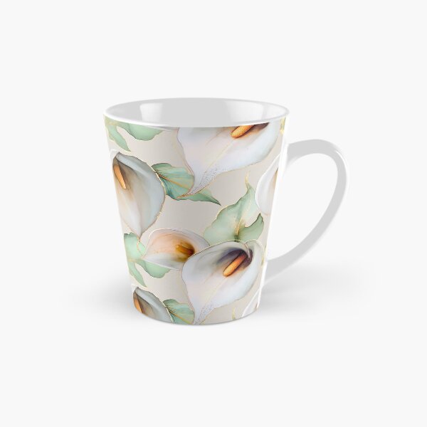 Item preview, Elegant Calla Lily Floral Gold Alcohol Ink Pattern designed and sold by Floraphoria.