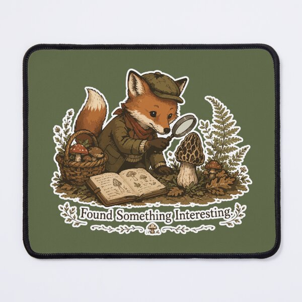 Item preview, Found Something Interesting Cute Fox Mushroom Foraging designed and sold by SimplePoDesign.