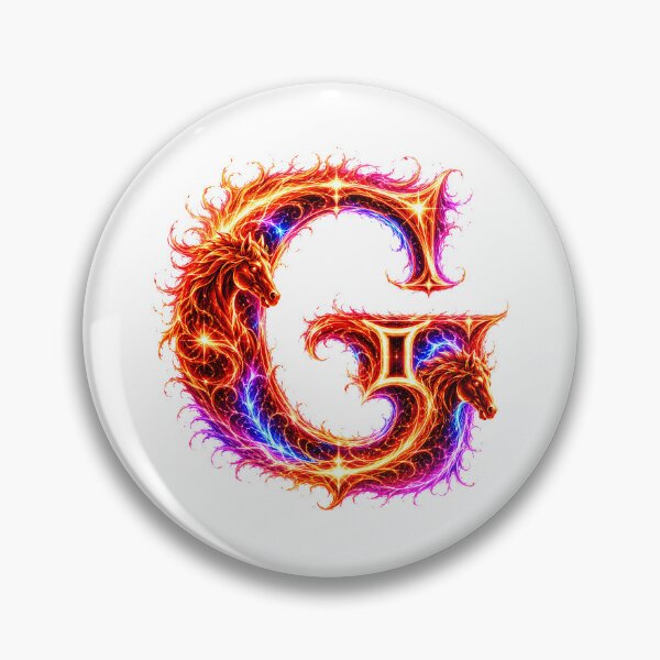 Item preview, Emberhoof Horse-Gemini Flame Letter G designed and sold by BlissBlvdShop.
