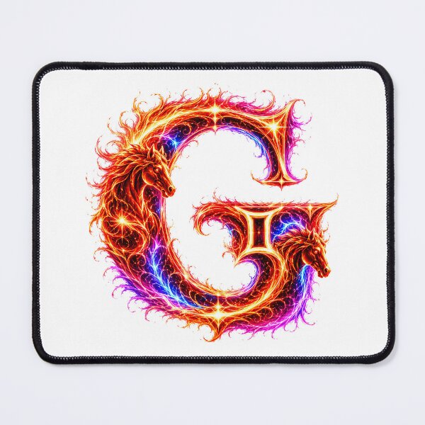 Item preview, Emberhoof Horse-Gemini Flame Letter G designed and sold by BlissBlvdShop.