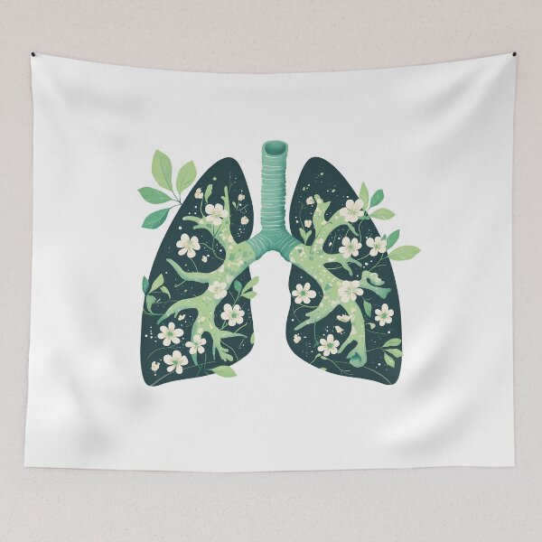 Item preview, Floral Lungs Vintage Botanical Anatomy Dark Green Leaves Flower Aesthetic Streetwear Graphic designed and sold by DesignArtist.ia.