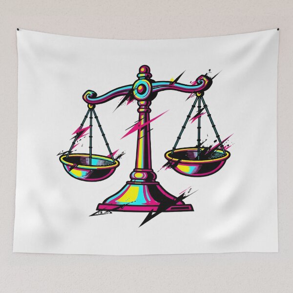 Item preview, Libra Scales Neon Grunge Splash Bold Pop Art Zodiac designed and sold by Zodiac Celestial Art.