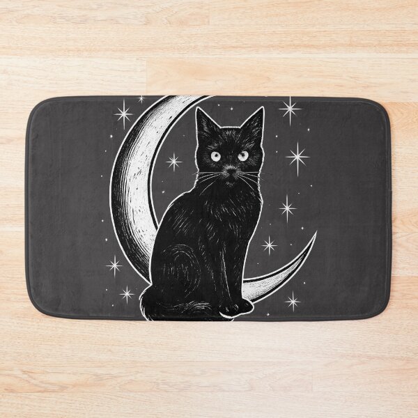 Item preview, Black Cat Moon Celestial Witchy Aesthetic Gothic Cat Design Sticker & T-Shirt designed and sold by Cat-astrophes.