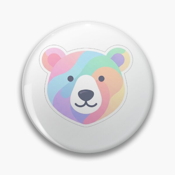 Item preview, Colorful Pastel Bear Face Minimal Illustration designed and sold by Owcomm.