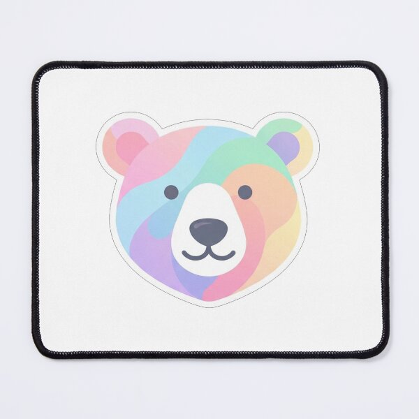 Item preview, Colorful Pastel Bear Face Minimal Illustration designed and sold by Owcomm.