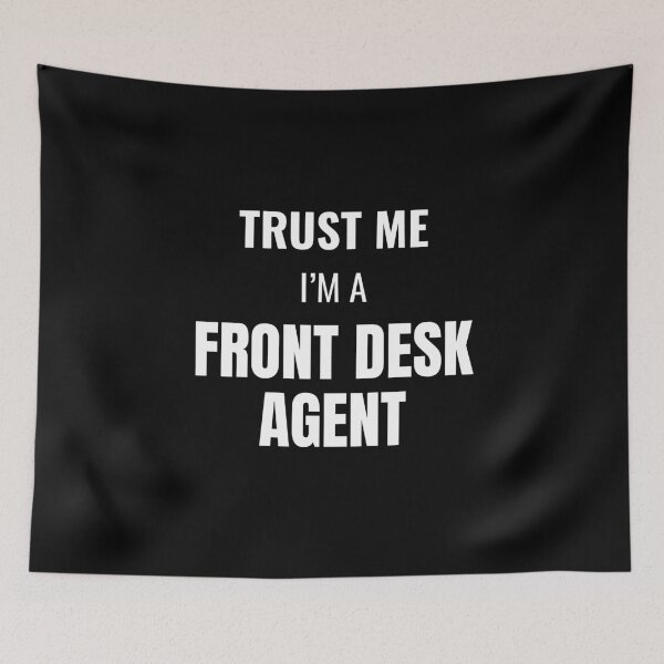 Aperçu de l'œuvre Trust Me I'm a Front Desk Agent (Blanc) créée et vendue par ShipCrewNation.