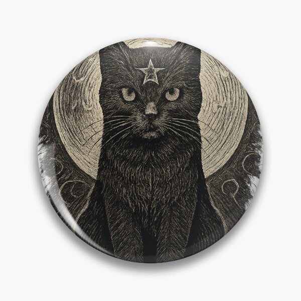 Item preview, Copy of Black Cat Moon Celestial Witchy Aesthetic Gothic Cat Design Sticker & T-Shirt designed and sold by Cat-astrophes.