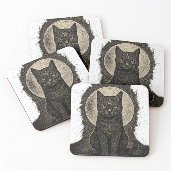 Item preview, Copy of Black Cat Moon Celestial Witchy Aesthetic Gothic Cat Design Sticker & T-Shirt designed and sold by Cat-astrophes.