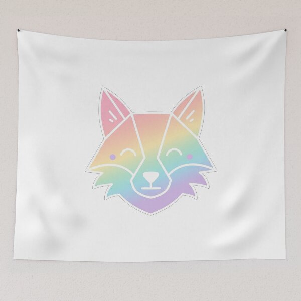 Item preview, Rainbow Geometric Fox Minimalist Line Illustration designed and sold by Owcomm.